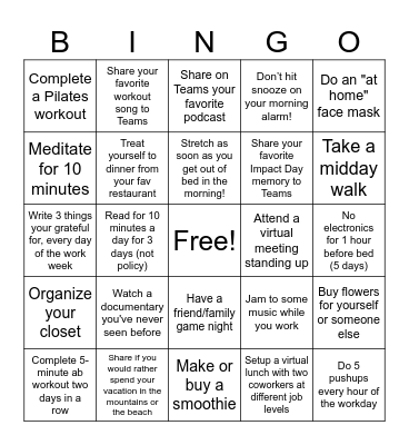 BINGO Game 3 Bingo Card