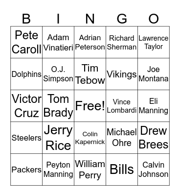 Football Bingo Card
