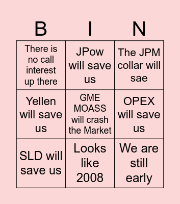 PJ Bearish Compendium Bingo Card