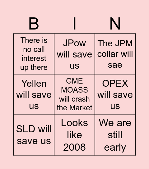 PJ Bearish Compendium Bingo Card