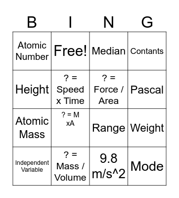 Final Exam Review Bingo Card