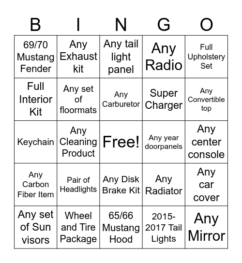 SALES BINGO Card