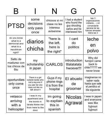 Coz Bingo Card