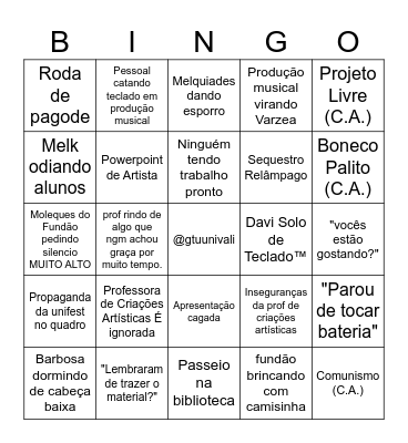 Bingo de Linguagens Bingo Card