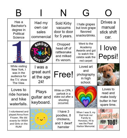 CA BINGO Card