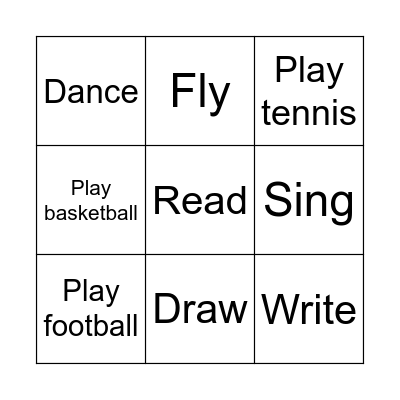 Can you...? Bingo Card