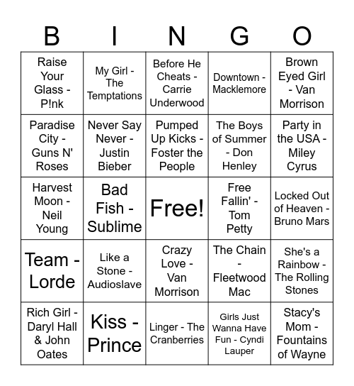 Waterloo 2023 Bingo Card