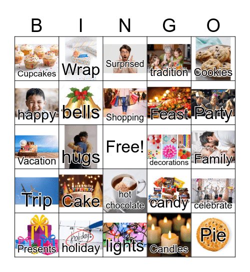 Holidays Bingo Card