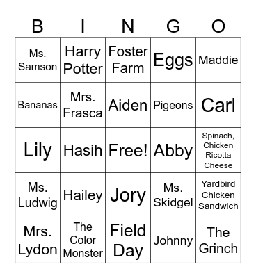 BASES Last Day BINGO Card