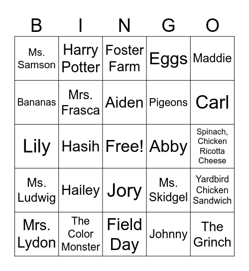 BASES Last Day BINGO Card