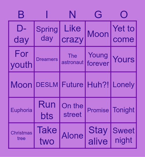 @3BTSArmy13 Bingo Card