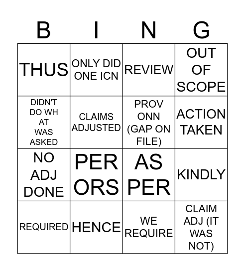 COMPLEX BINGO  Bingo Card