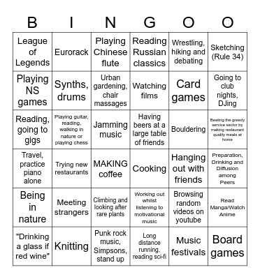 AIM Summer Retreat Bingo - Personal Bingo Card