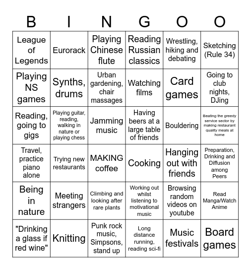 AIM Summer Retreat Bingo - Personal Bingo Card