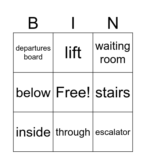 At a train station Bingo Card