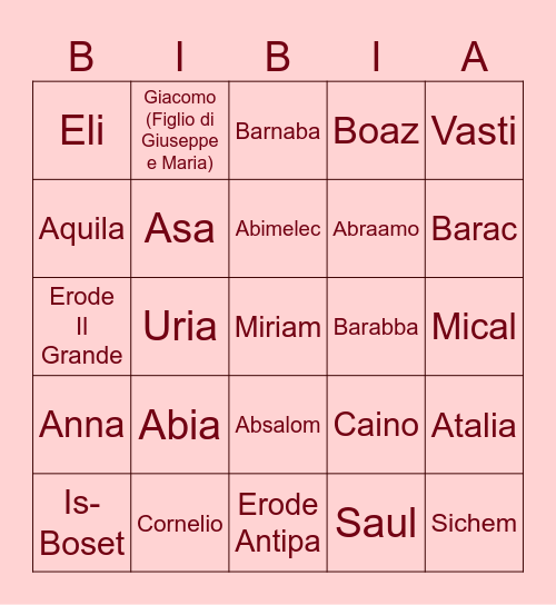 Bingo Bibblico 2! - 50 Bingo Card