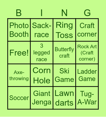 Caithkin Picnic 2023 Bingo Card