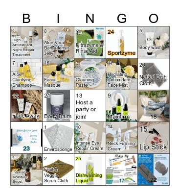 Norwex & L'Bri Bingo Card