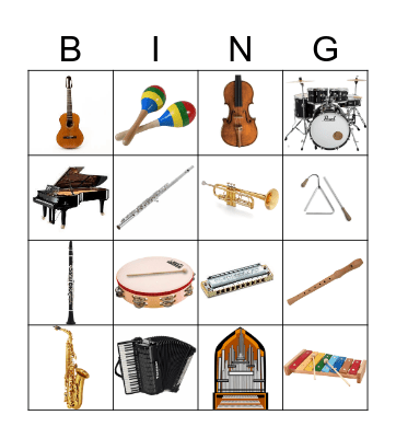 Instruments Bingo Card