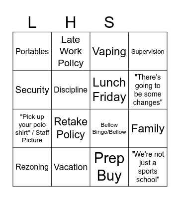 Bellow Bingo 2025 Bingo Card