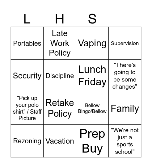 Bellow Bingo 2025 Bingo Card