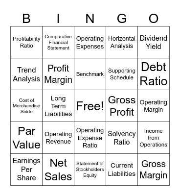 Accounting Bingo Card