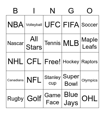 GAME ON SPORTS EDITION Bingo Card