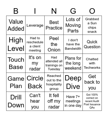 Office Bingo - Team Activity Bingo Card