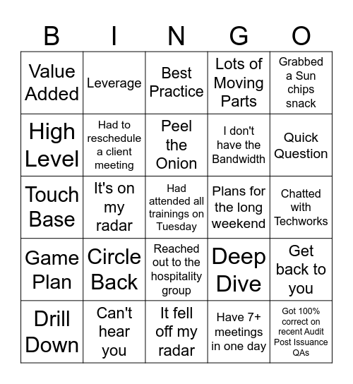 Office Bingo - Team Activity Bingo Card