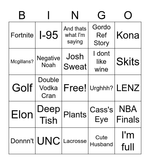 HBSE Bingo Card