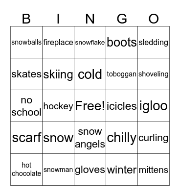 Winter Bingo Card