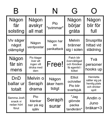 Koloni Bingo 2023! Bingo Card
