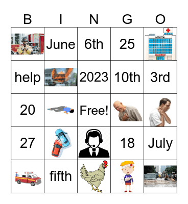 EMERGENCY Bingo (Level 1) Bingo Card