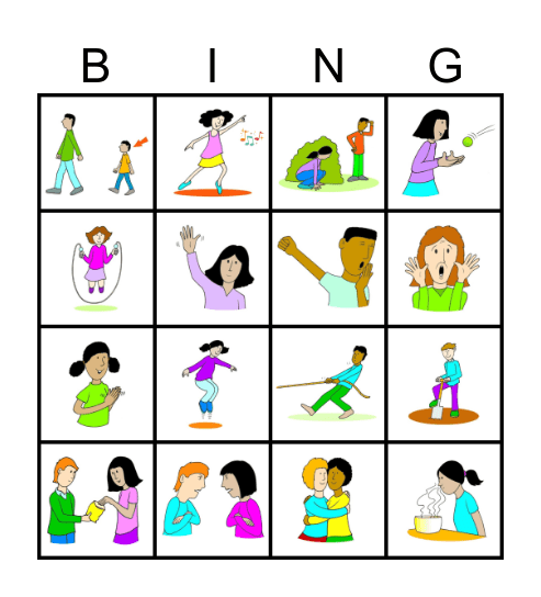 Action Verbs Bingo Card