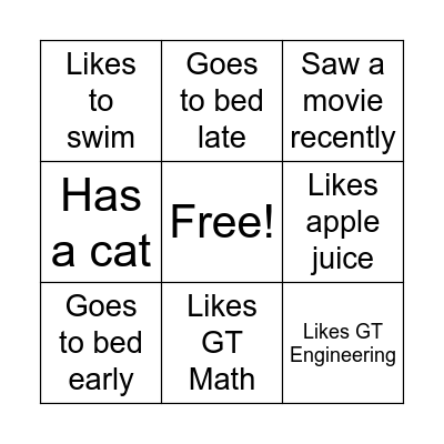 Find Someone Who... Bingo Card