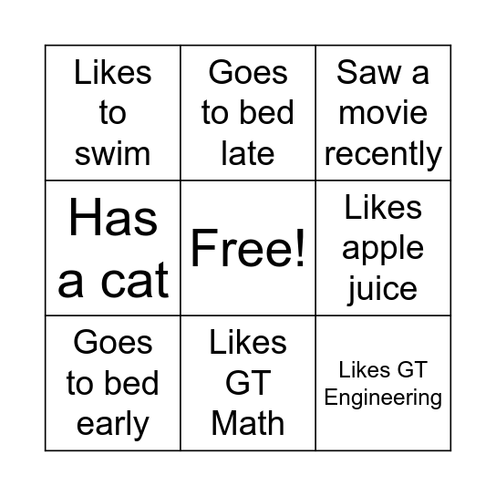 Find Someone Who... Bingo Card