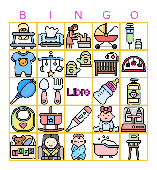 Bingo Baby Shower de Rebecca Victoria Bingo Card