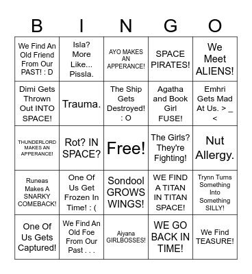 Space Bingo Card