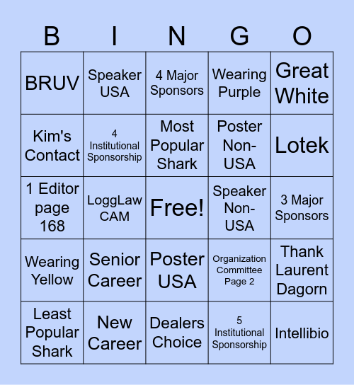 Lauren's Conference 2023 Bingo Card