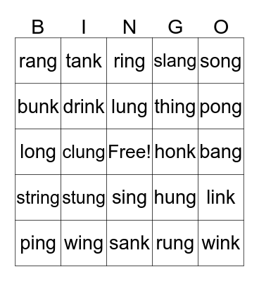 Glued Sounds Bingo Card