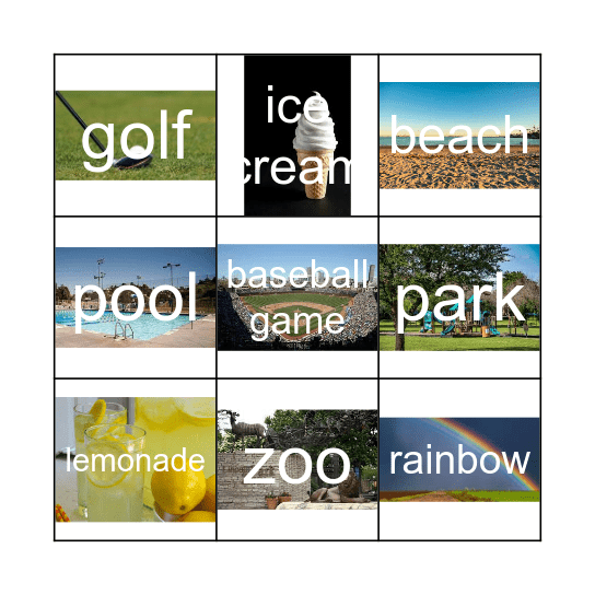 Super Summer Bingo Card