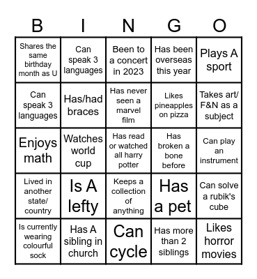 BINGO Card