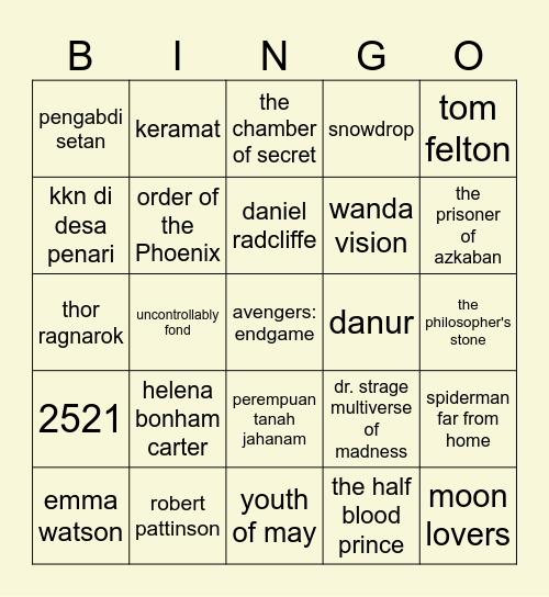 biru's Bingo Card