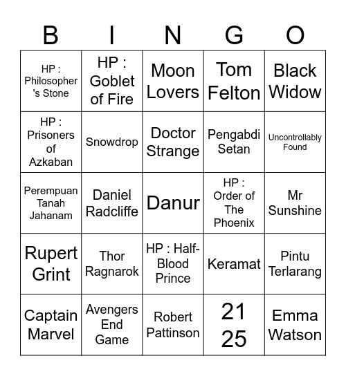 BINGO HIRO Bingo Card