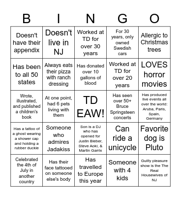 EAW Bingo -                          GOTTA FIND EM' ALL! Bingo Card