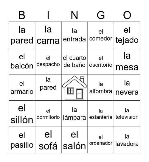 La casa Bingo Card