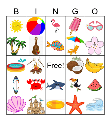 Tropical Bingo Card
