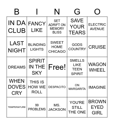 MCMB RANDOM HITS Bingo Card