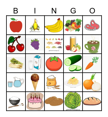 Food Bingo Card