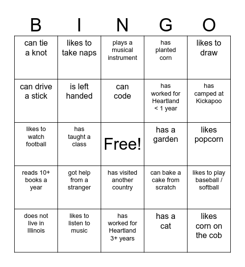 Find someone who..... Bingo Card